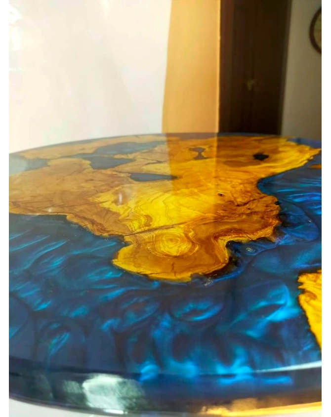 Multi River Epoxy Coffee Table Round Table Table Living Room Table for 2, 4, 6, 8 Dining Table Resin Bar Counter Home Décor Side/End Table Top Only-18by18-4