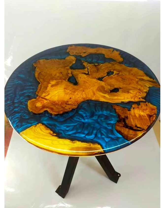 Multi River Epoxy Coffee Table Round Table Table Living Room Table for 2, 4, 6, 8 Dining Table Resin Bar Counter Home Décor Side/End Table Top Only-18by18-2