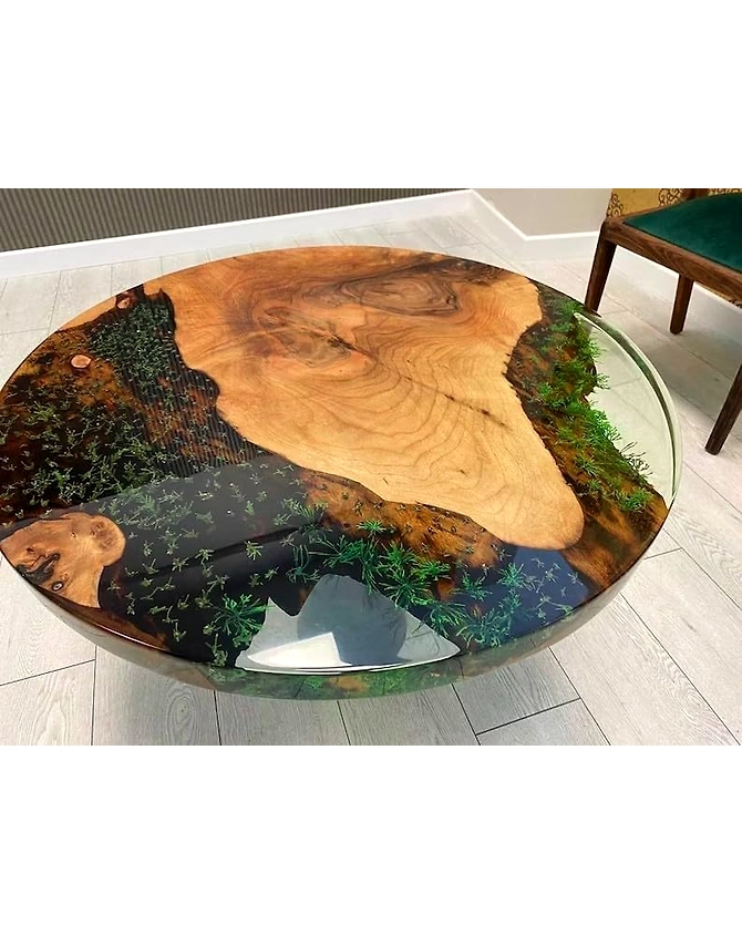 Unique Large Indoor Epoxy Resin Coffee Table Living Room Table Wooden Plant Floral Look Table for 2, 4, 6, 8 Epoxy Table Conference Table Side/End Table Top Only-18by18-2