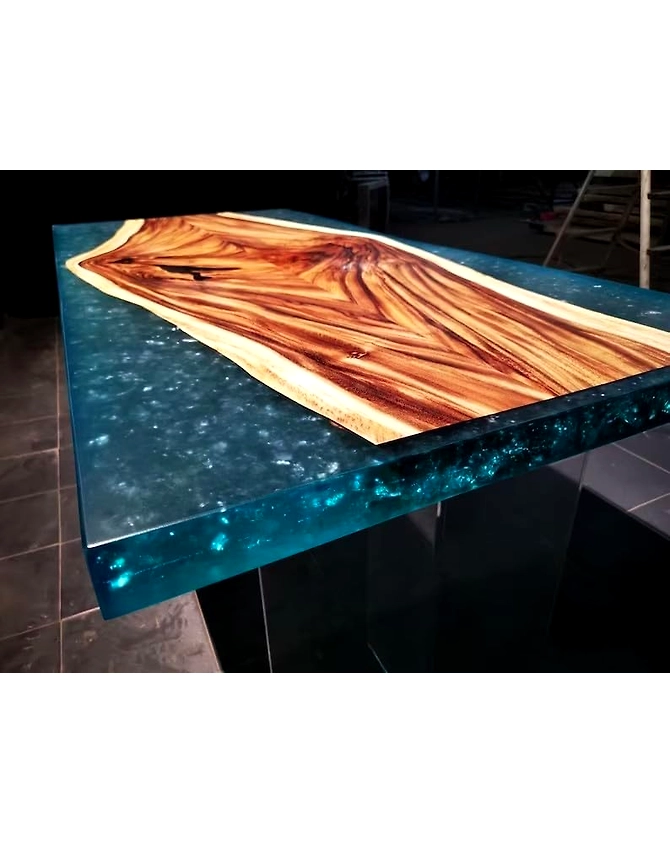 Natural Wood with Epoxy Dining Table Resin Coffee Table Living Room Table for 2, 4, 6, 8 Epoxy River Table Top Resin Table Home Decor Side/End Table Patio Table Top Only-60by30-4