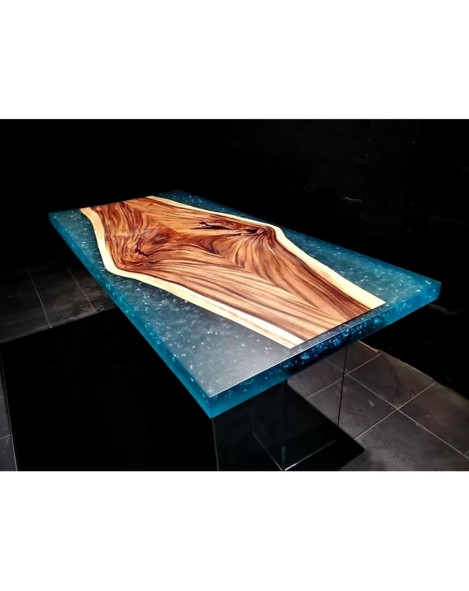 Natural Wood with Epoxy Dining Table Resin Coffee Table Living Room Table for 2, 4, 6, 8 Epoxy River Table Top Resin Table Home Decor Side/End Table Patio Table Top Only-60by30-3
