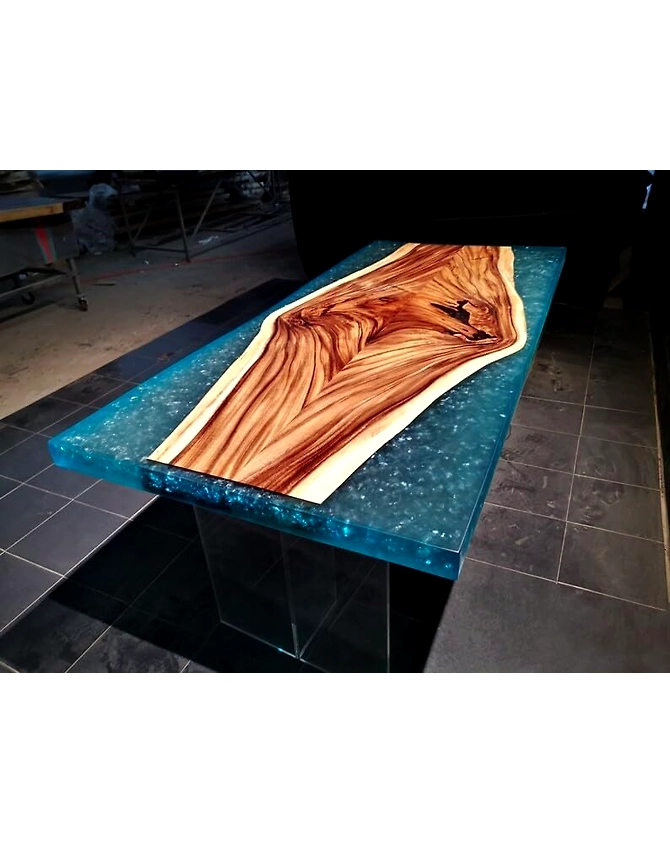 Natural Wood with Epoxy Dining Table Resin Coffee Table Living Room Table for 2, 4, 6, 8 Epoxy River Table Top Resin Table Home Decor Side/End Table Patio Table Top Only-60by30-2