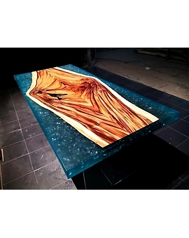 Natural Wood with Epoxy Dining Table Resin Coffee Table Living Room Table for 2, 4, 6, 8 Epoxy River Table Top Resin Table Home Decor Side/End Table Patio Table Top Only