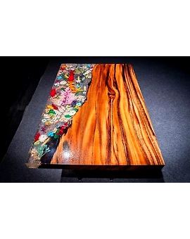 Large Indoor Epoxy Dining Table Wooden Table Coffee Table Living Room Table Floral Art Table for 2, 4, 6, 8 Epoxy Table Top Resin Table Conference Table Top Only