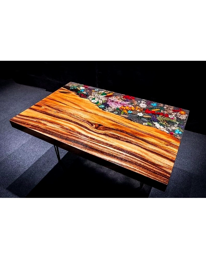 Large Indoor Epoxy Dining Table Wooden Table Coffee Table Living Room Table Floral Art Table for 2, 4, 6, 8 Epoxy Table Top Resin Table Conference Table Top Only-60BY30-2