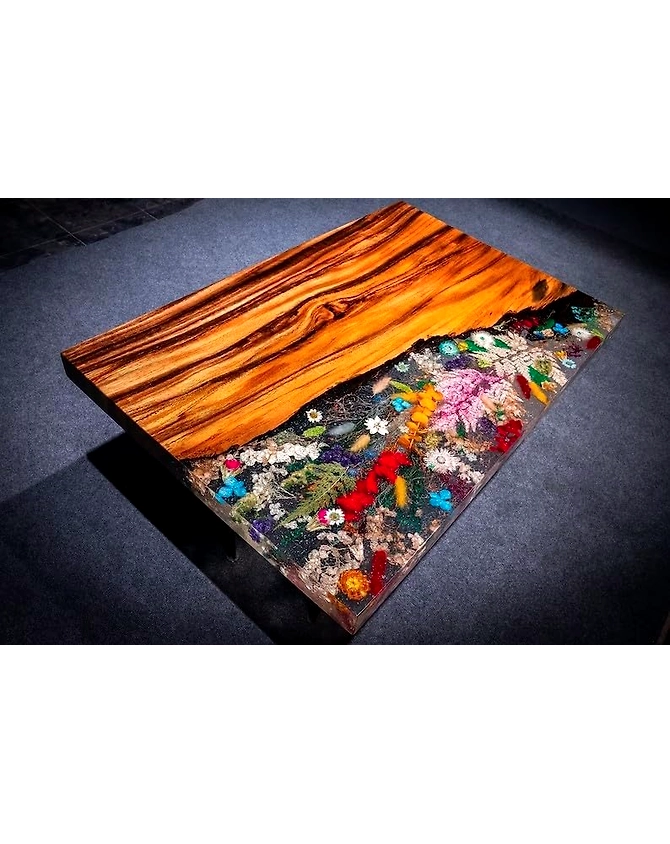 Large Indoor Epoxy Dining Table Wooden Table Coffee Table Living Room Table Floral Art Table for 2, 4, 6, 8 Epoxy Table Top Resin Table Conference Table Top Only-60BY30-3