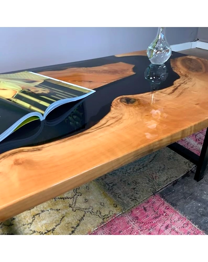 Custom Large Black Epoxy Coffee Table Dinning Table Living Room Table River Flow Table for 2, 4, 6, 8 Coastal Table Patio Table Home Décor Side/End Table Wooden Table Top Only-60BY30-4