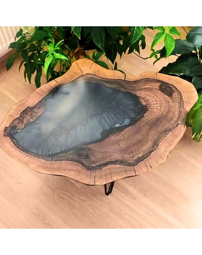 Natural Wood Resin Epoxy Beautiful Mini Lake Look Table Coastal Table Top Dining Table Coffee Table Luxury Table Unique Epoxy Table Top Only-18by18-2