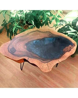 Natural Wood Resin Epoxy Beautiful Mini Lake Look Table Coastal Table Top Dining Table Coffee Table Luxury Table Unique Epoxy Table Top Only