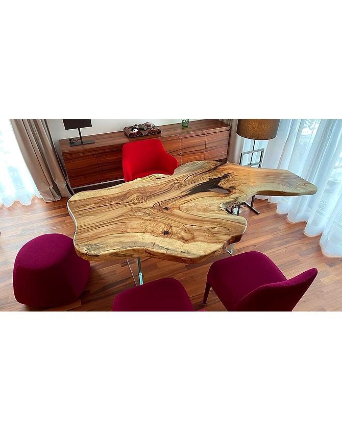 Natural Wood Live Edge Realistic Wooden Table Dining Table Top Conference Table Coffee Table Side/End Table Home Décor Patio Table Bar Counter Top Only-RealisticWooden-1