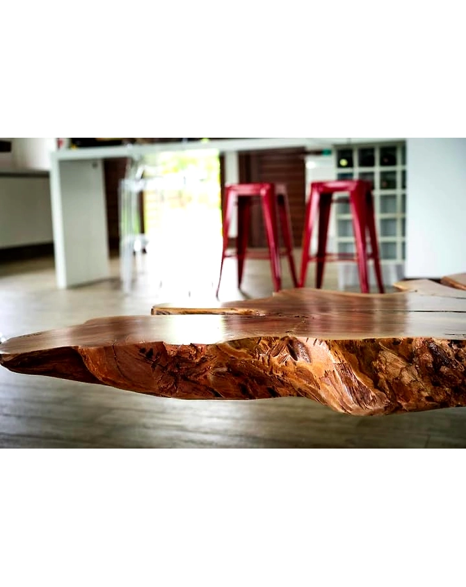 Classic Wood Natural Live Edge Flower Shaped Coffee Table Resin Table Epoxy Dining Table Living Room Table for 2, 4, 6, 8 Wooden Table Bar Counter Patio Table Top Only-18by18-4