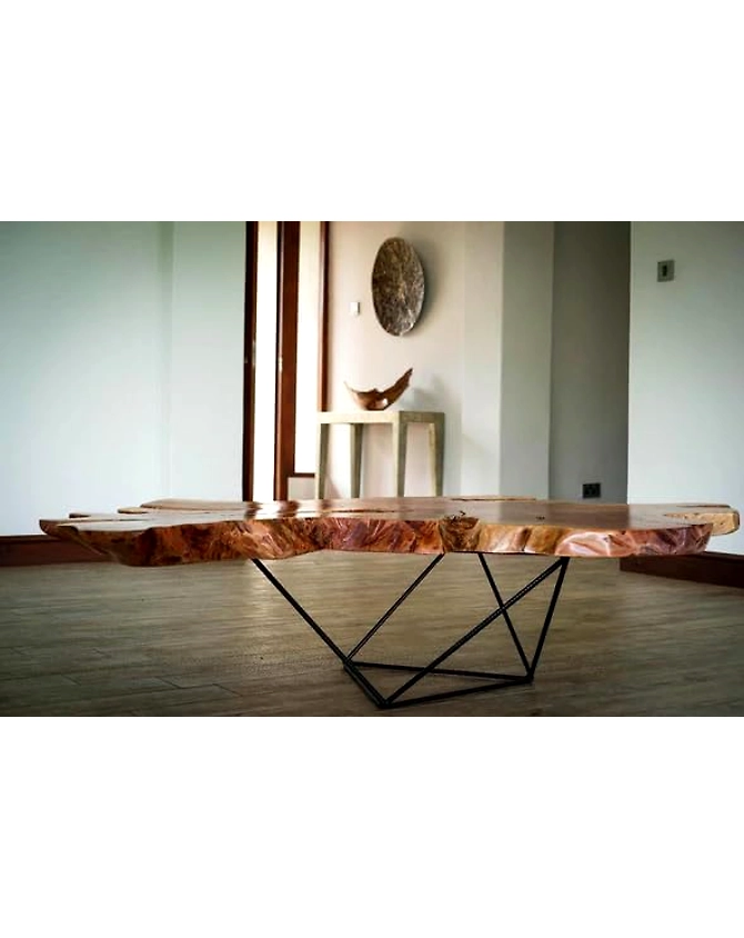 Classic Wood Natural Live Edge Flower Shaped Coffee Table Resin Table Epoxy Dining Table Living Room Table for 2, 4, 6, 8 Wooden Table Bar Counter Patio Table Top Only-18by18-2
