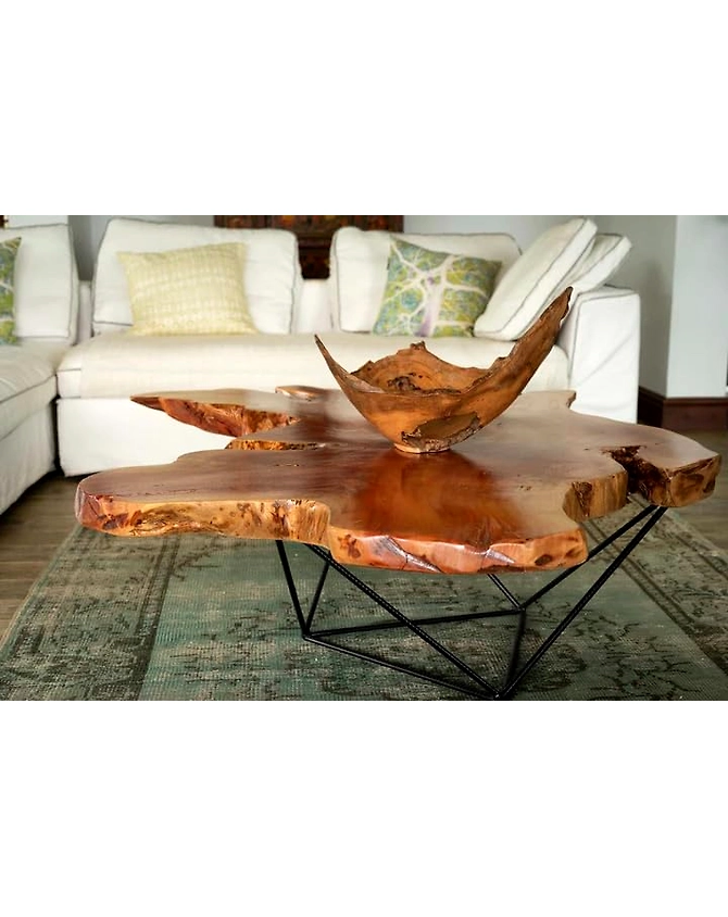 Classic Wood Natural Live Edge Flower Shaped Coffee Table Resin Table Epoxy Dining Table Living Room Table for 2, 4, 6, 8 Wooden Table Bar Counter Patio Table Top Only-flowershape-1