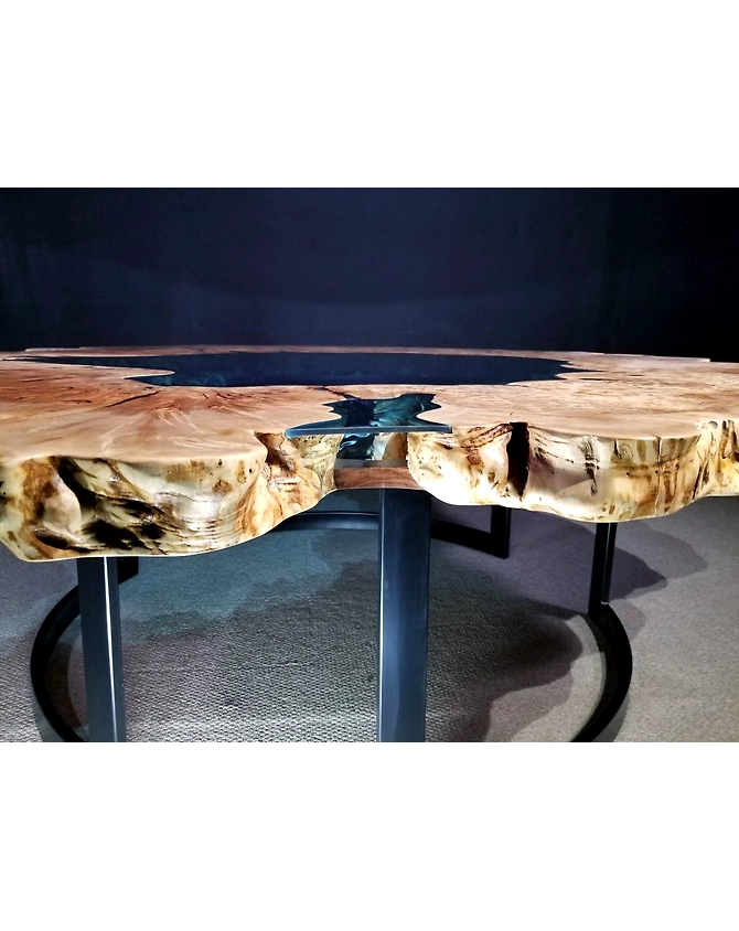 Large Indoor Epoxy Round Pond River Resin Dining Table 2, 4, 6, 8 , End Table, Beautiful Handmade Coffee Table, Side Table, Counter Table Top Only-18by18-4