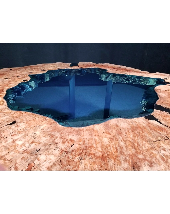 Large Indoor Epoxy Round Pond River Resin Dining Table 2, 4, 6, 8 , End Table, Beautiful Handmade Coffee Table, Side Table, Counter Table Top Only-18by18-3