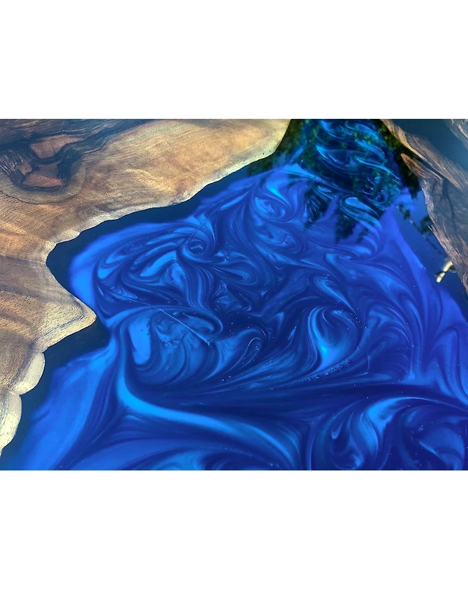 Customized Rectangular Dark Walnut Blue River Epoxy Table, Dining Table Top 2, 4, 6, 8 Home Decor Table, Wooden Resin Table Top Only-60by30-3