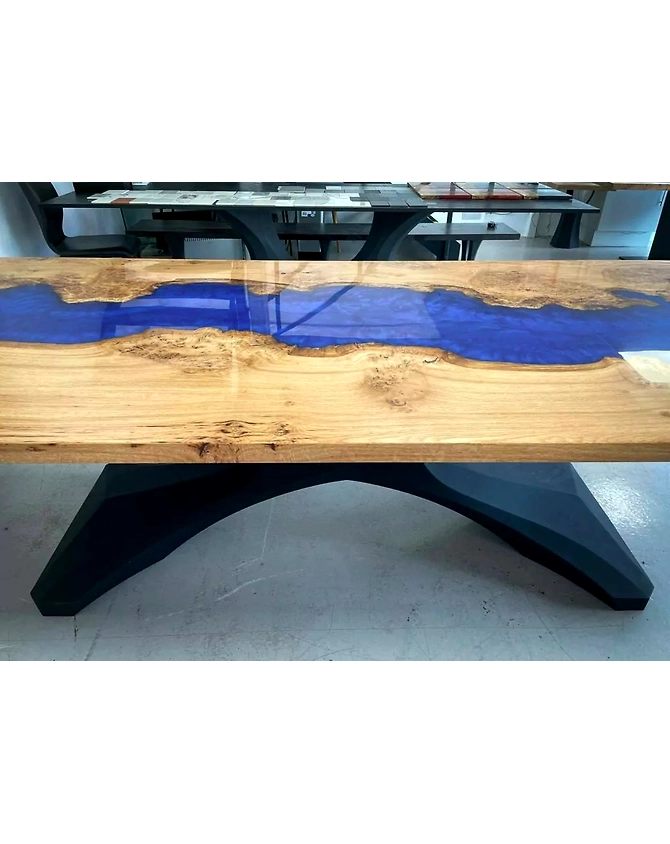 Mango Wood Island Look Epoxy Resin Table , Kitchen&amp; Dining Table, End table / Side Table Conference Table Home Décor Patio Table Top Only-60by30-4