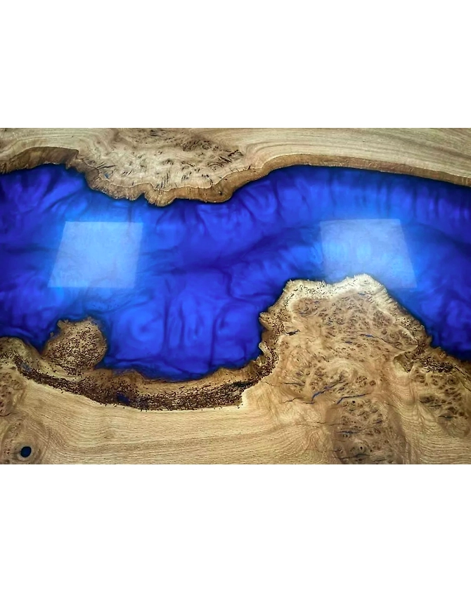 Mango Wood Island Look Epoxy Resin Table , Kitchen&amp; Dining Table, End table / Side Table Conference Table Home Décor Patio Table Top Only-60by30-3