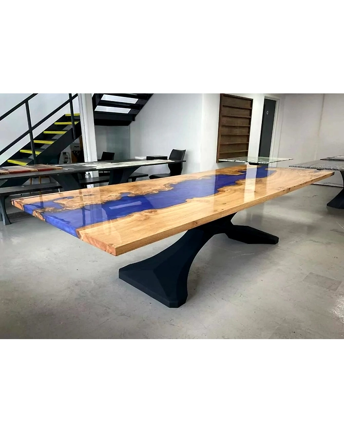 Mango Wood Island Look Epoxy Resin Table , Kitchen&amp; Dining Table, End table / Side Table Conference Table Home Décor Patio Table Top Only-60by30-2