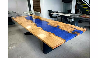 Mango Wood Island Look Epoxy Resin Table , Kitchen& Dining Table, End table / Side Table Conference Table Home Décor Patio Table Top Only