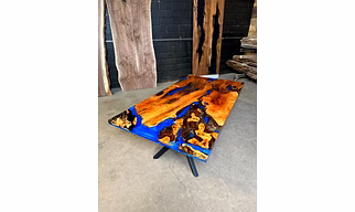 Natural Acacia Wood Multi Blue Epoxy Resin Table Dining Table River Table Live Edge Epoxy Ocean Table Center Table End/Side Patio Table Top Only