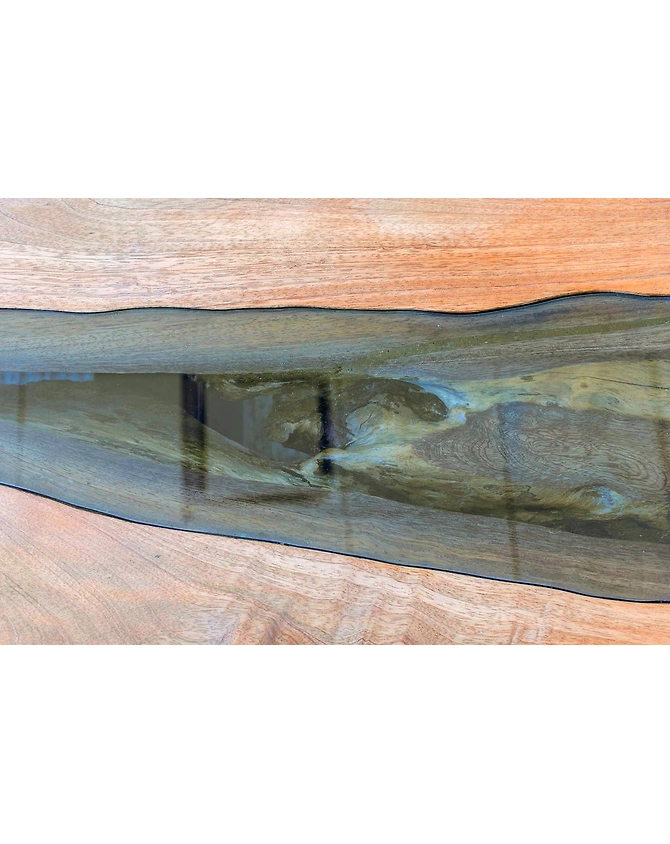 Large Unique Glass River Live Edge Table Living Room Table Dining Table Coffee Table Side/End Table Conference Table Home Décor Patio Table Top Only-60by30-3