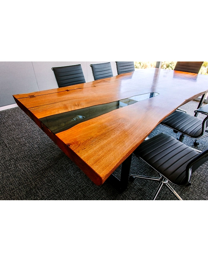 Large Unique Glass River Live Edge Table Living Room Table Dining Table Coffee Table Side/End Table Conference Table Home Décor Patio Table Top Only-60by30-1