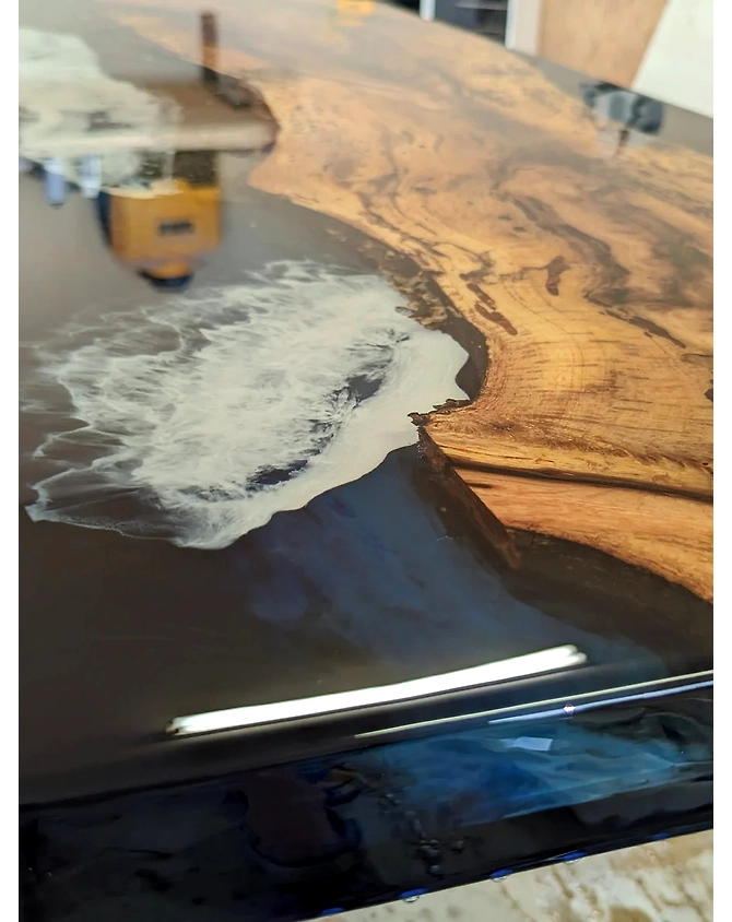 Personalized Sea Dark Blue Epoxy Resin Dining Table Living Room Table Resin Table for 2, 4, 6, 8 Living Room Table Console Table Bar Counter Top Only-60by30-3