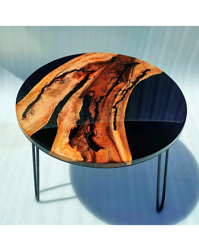 Epoxy Round Resin Art Solid Wood Table top, Kitchen &amp; Dining Table CoffeeTable  Living Room Furniture Wood Live Edge Handmade Table Top Only-45623-1