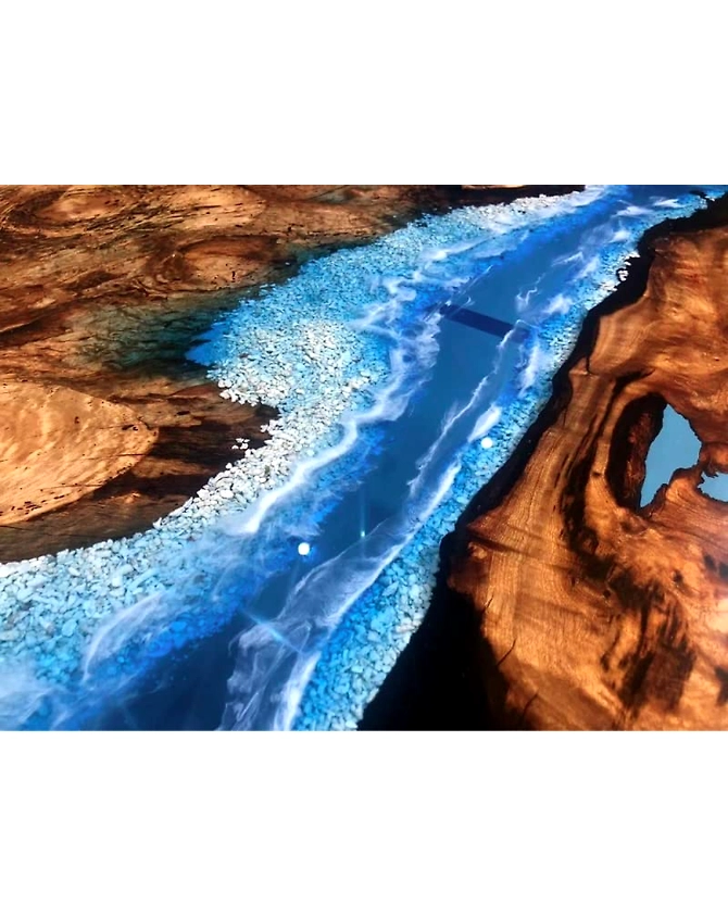 Personalized Mountain Ocean Look  Epoxy Resin Dining Table, High Gloss Home Decor , Wooden Table Patio Table, Bar Counter Top Only-60by30-4