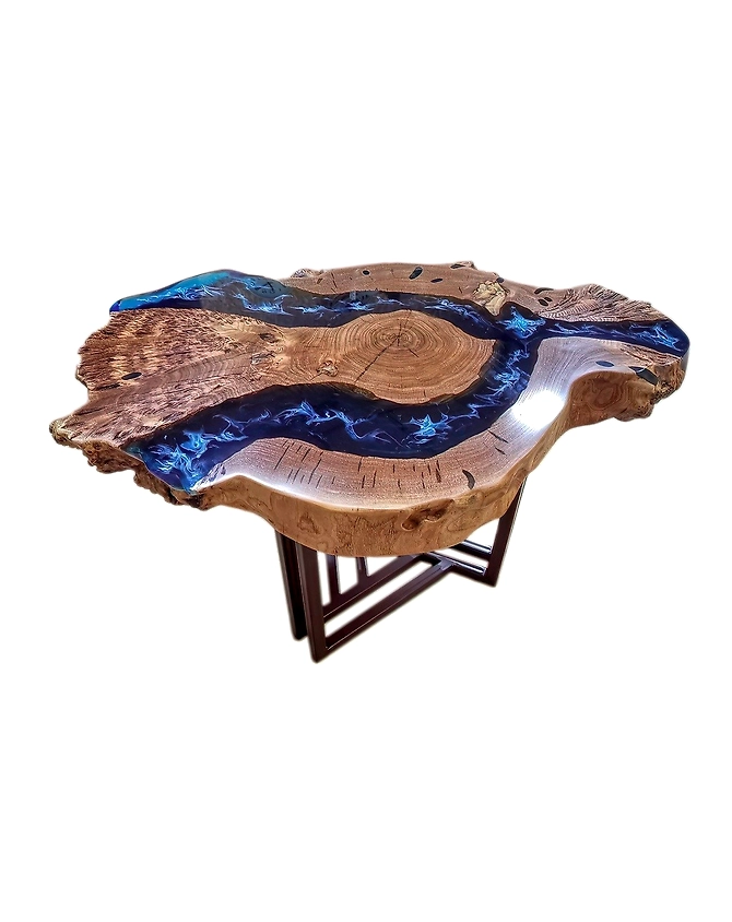 Customized Round Large Beautiful Handmade Dark Blue Epoxy Resin Table 2, 4, 6, 8  Coffee Table ,Side &amp; End Table Patio Table Top Only-18by18-3