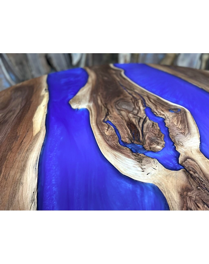 Personalized Beautiful Cobalt Blue Epoxy Resin Table , Coffee Table High Gloss Home Decor Table High Gloss Living Room Table Top Only-18by18-3