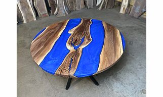 Personalized Beautiful Cobalt Blue Epoxy Resin Table , Coffee Table High Gloss Home Decor Table High Gloss Living Room Table Top Only