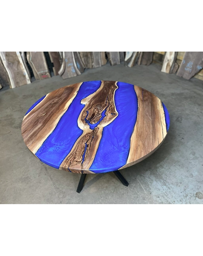 Personalized Beautiful Cobalt Blue Epoxy Resin Table , Coffee Table High Gloss Home Decor Table High Gloss Living Room Table Top Only-55645-1