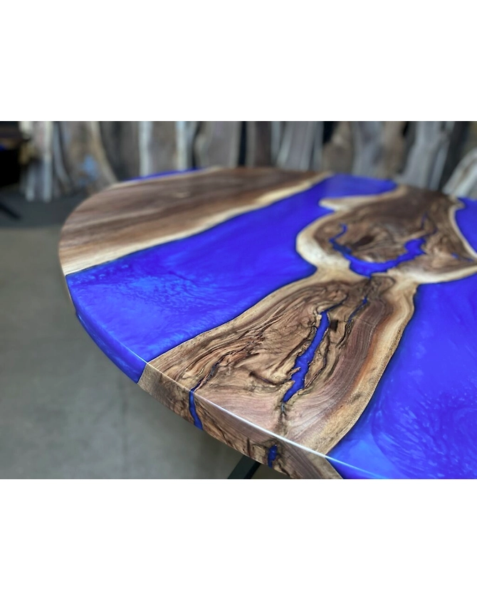 Personalized Beautiful Cobalt Blue Epoxy Resin Table , Coffee Table High Gloss Home Decor Table High Gloss Living Room Table Top Only-18by18-2