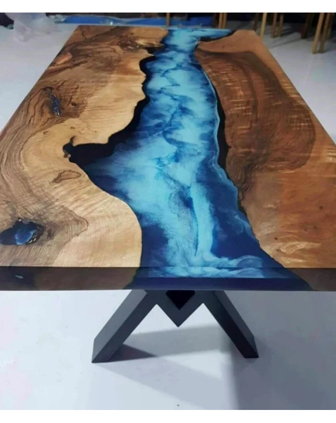 Customized Large Wooden River Look, Resin Dining Table for 2, 4, 6, 8 Living Room Table, Walnut Table Epoxy Coffee Table Top Only-60by30-3