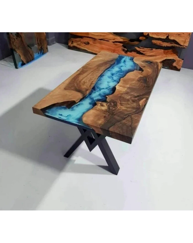 Customized Large Wooden River Look, Resin Dining Table for 2, 4, 6, 8 Living Room Table, Walnut Table Epoxy Coffee Table Top Only-60by30-2