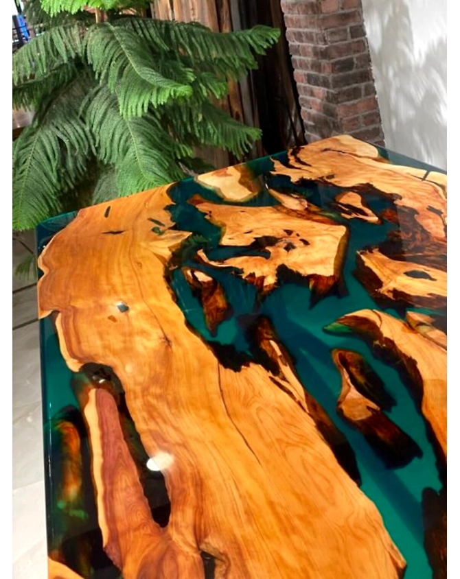 Custom Large Indoor Resin Dining Table Epoxy Coffee Table 2, 6, 4, 8 Kitchen &amp; Living Room Table , Centre Table, Walnut Table Wooden Table Top Only-60by30-3