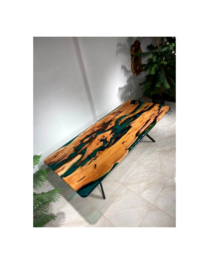 Custom Large Indoor Resin Dining Table Epoxy Coffee Table 2, 6, 4, 8 Kitchen &amp; Living Room Table , Centre Table, Walnut Table Wooden Table Top Only-66354-1