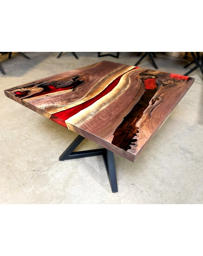 Large Indoor Lava Red Epoxy Resin Table Dining Table Coffee Table Side/End Table Living Room Table Conference Table Patio Table Home Décor Top Only-60by30-4