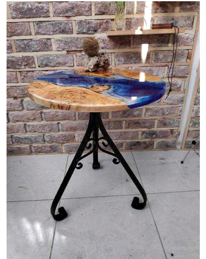 Round Coffee Table Large Indoor Epoxy Coffee Table For 2, 4, 6, 8 Resin Living Room Table Epoxy Table Top Resin Epoxy Table End Table Side Table Top Only-18by18-4