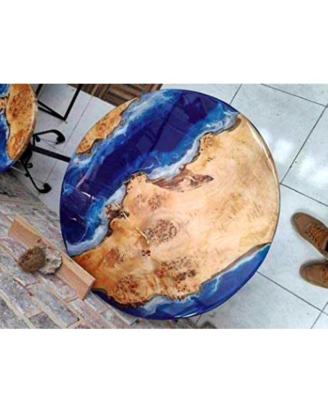 Round Coffee Table Large Indoor Epoxy Coffee Table For 2, 4, 6, 8 Resin Living Room Table Epoxy Table Top Resin Epoxy Table End Table Side Table Top Only-18by18-3