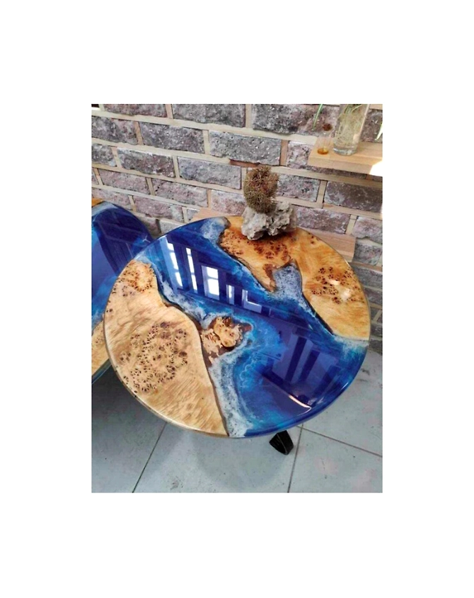 Round Coffee Table Large Indoor Epoxy Coffee Table For 2, 4, 6, 8 Resin Living Room Table Epoxy Table Top Resin Epoxy Table End Table Side Table Top Only-95645-1