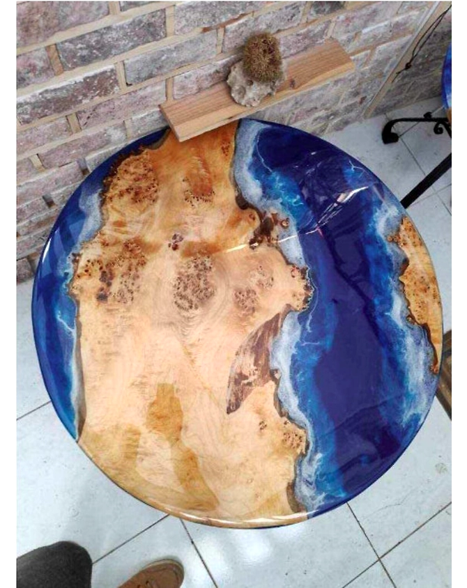 Round Coffee Table Large Indoor Epoxy Coffee Table For 2, 4, 6, 8 Resin Living Room Table Epoxy Table Top Resin Epoxy Table End Table Side Table Top Only-18by18-2