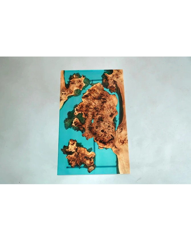 Custom Wood Resin Epoxy Clear Transparent Green Table Coastal table Top Resin Dining Table Coffee Table Side/End Table Home Décor Bar Table Top Only-965865-1
