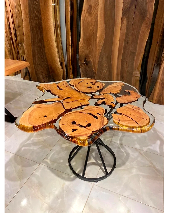 Customized Crystal Clear Transparent Epoxy Resin Table 2, 4, 6, 8  Living Room Table , High Gloss , End Table, Side Table  Coffee Table Wooden Table Top Only-18by18-1
