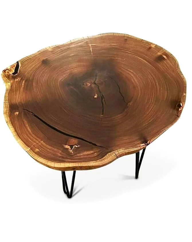 Elegant and Durable Live Edge Round Coffee Table Dining Table Center Table Living Room Table Office Table End/Side Table Home Décor Top Only-18by18-4