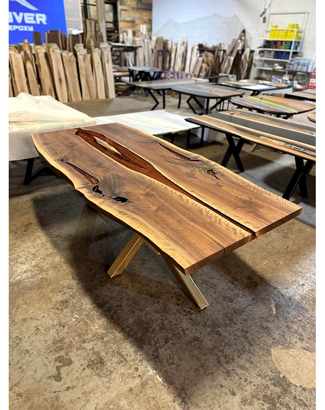 Extendable Epoxy Live Edge Dining Table Coffee Table Living Room Table Kitchen Table Conference Table Wooden Table Console Table Patio Table Bar Counter Table Top Only-69856-1