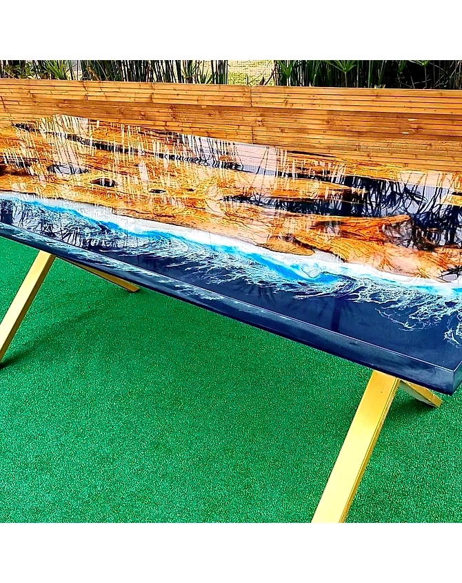Nebula Blue Epoxy Resin Dining Table Coffee Table Kitchen Table Office Table Conference Table Living Room Console Table Table End/Side Table Patio Table Home Décor Top Only-60by30-4
