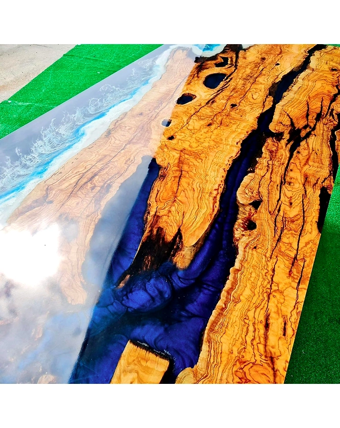 Nebula Blue Epoxy Resin Dining Table Coffee Table Kitchen Table Office Table Conference Table Living Room Console Table Table End/Side Table Patio Table Home Décor Top Only-60by30-2